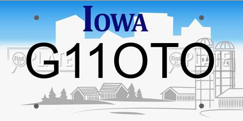 G11OTO Iowa License Plate