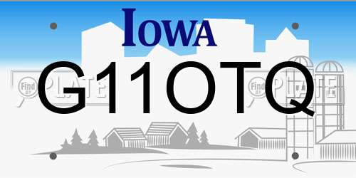 G11OTQ Iowa License Plate