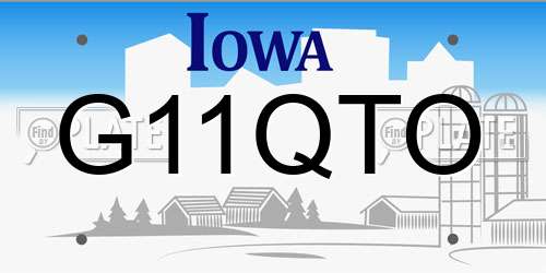 G11QTO Iowa License Plate