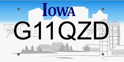 G11QZD Iowa License Plate