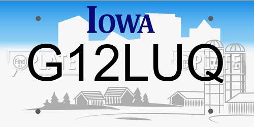 G12LUQ Iowa License Plate