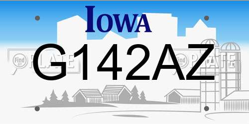G142AZ Iowa License Plate