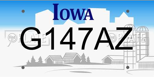 G147AZ Iowa License Plate