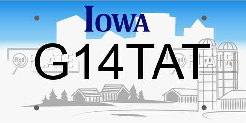 G14TAT Iowa License Plate