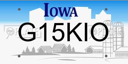 G15KIO Iowa License Plate
