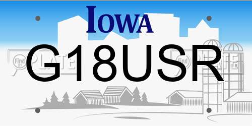 G18USR Iowa License Plate