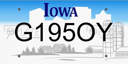 G195OY Iowa License Plate