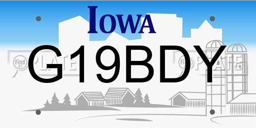 G19BDY Iowa License Plate