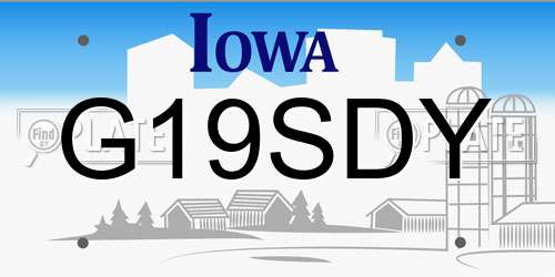 G19SDY Iowa License Plate