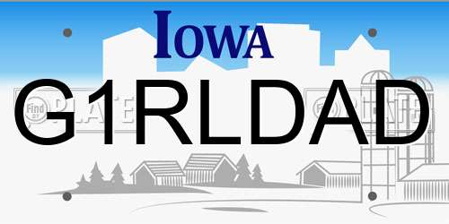 G1RLDAD Iowa License Plate