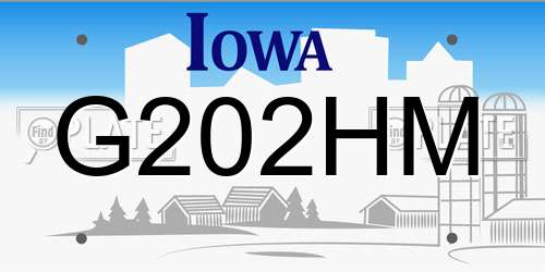 G202HM Iowa License Plate