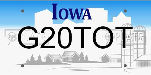 G20TOT Iowa License Plate
