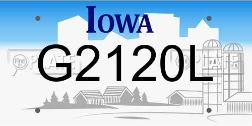 G2120L Iowa License Plate