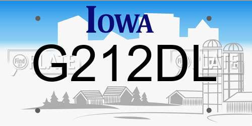 G212DL Iowa License Plate