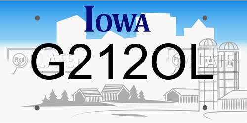 G212OL Iowa License Plate