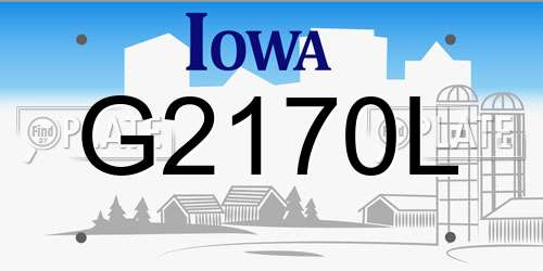 G2170L Iowa License Plate