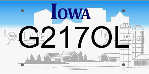 G217OL Iowa License Plate