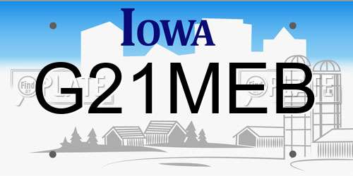 G21MEB Iowa License Plate