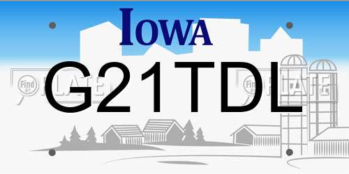 G21TDL Iowa License Plate