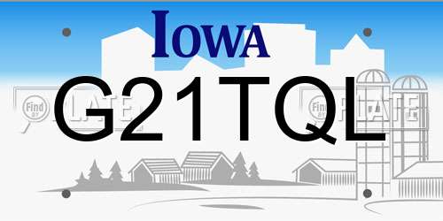 G21TQL Iowa License Plate