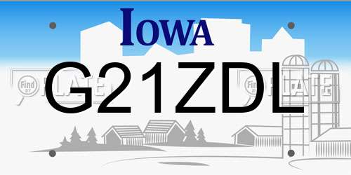 G21ZDL Iowa License Plate