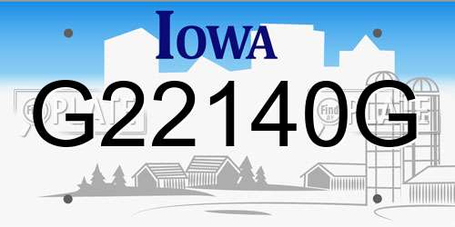 G22140G Iowa License Plate