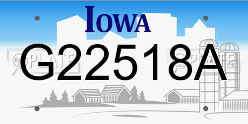 G22518A Iowa License Plate