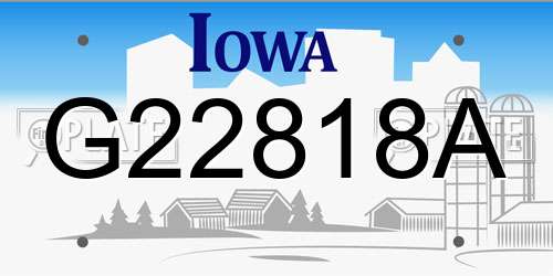 G22818A Iowa License Plate