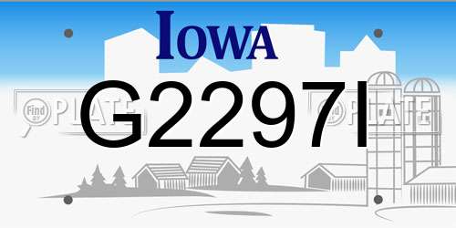 G2297I Iowa License Plate