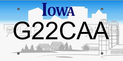 G22CAA Iowa License Plate