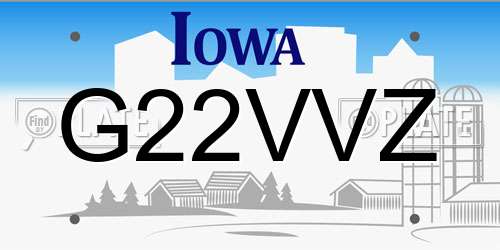 G22VVZ Iowa License Plate