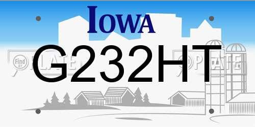 G232HT Iowa License Plate