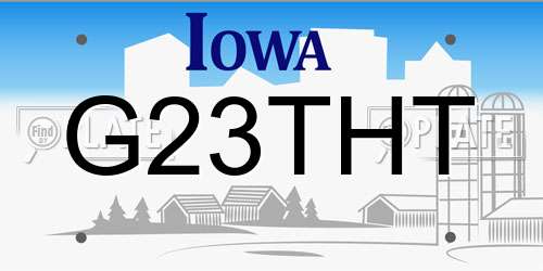 G23THT Iowa License Plate
