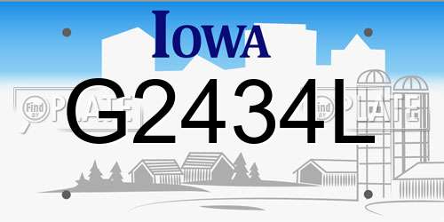 G2434L Iowa License Plate
