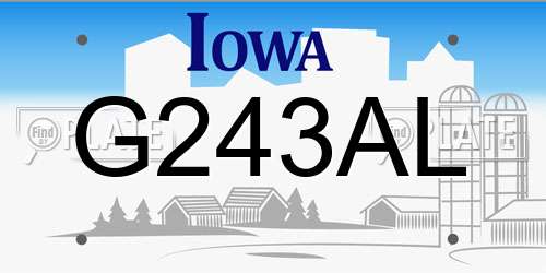 G243AL Iowa License Plate