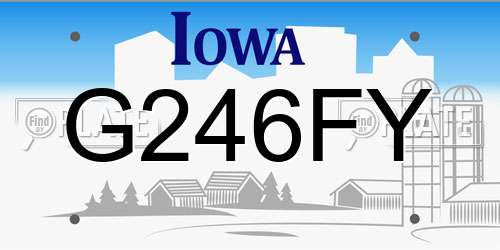 G246FY Iowa License Plate