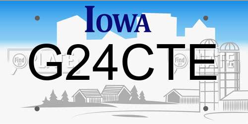 G24CTE Iowa License Plate