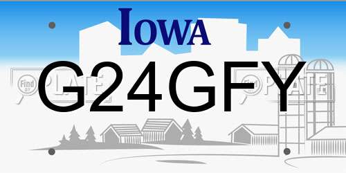 G24GFY Iowa License Plate