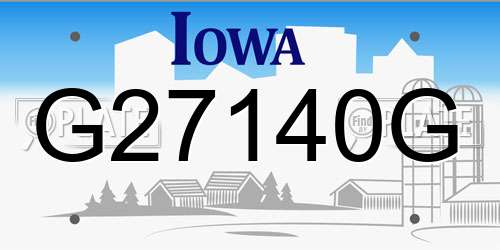 G27140G Iowa License Plate