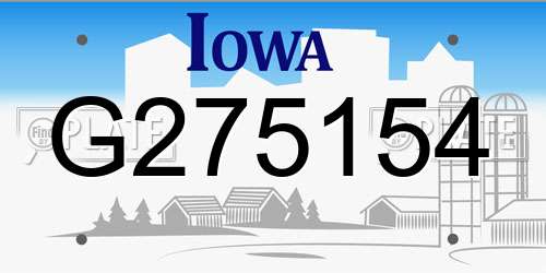 G275154 Iowa License Plate