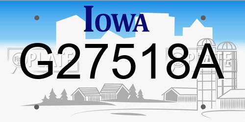 G27518A Iowa License Plate