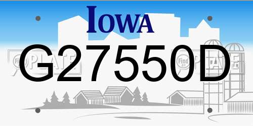 G27550D Iowa License Plate