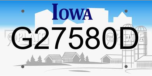 G27580D Iowa License Plate