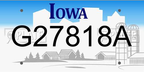 G27818A Iowa License Plate