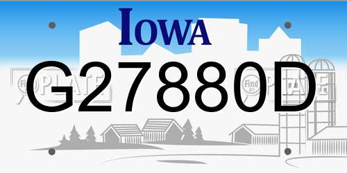 G27880D Iowa License Plate