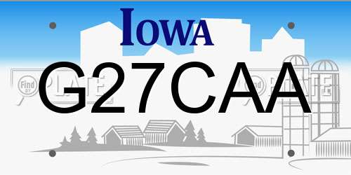 G27CAA Iowa License Plate