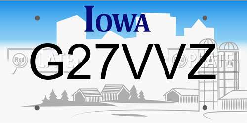 G27VVZ Iowa License Plate