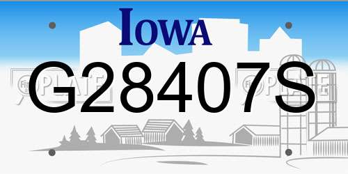 G28407S Iowa License Plate