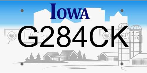 G284CK Iowa License Plate
