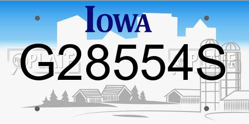G28554S Iowa License Plate